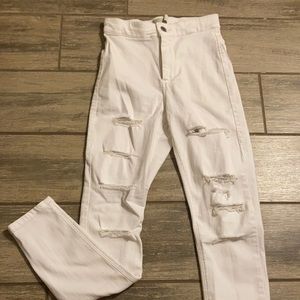 TOPSHOP Petite White Skinny Jeans